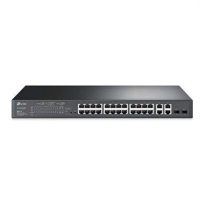 TP-LINK TL-SL2428P JetStream 24-Port 10/100Mbps + 4-Port Gigabit Smart Switch with 24-Port PoE+