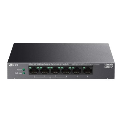 TP-LINK LS106LP 6-Port 10/100Mbps Desktop Switch with 4-Port PoE+