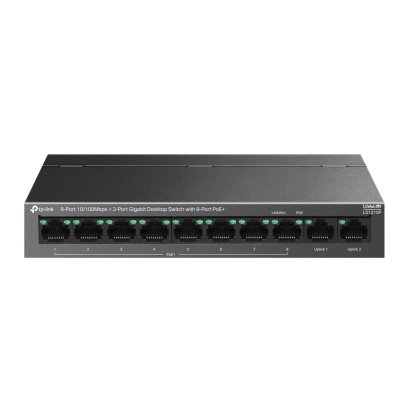 TP-LINK LS1210P 8-Port 10/100Mbps+2-Port Gigabit Desktop Switch with 8-Port PoE+