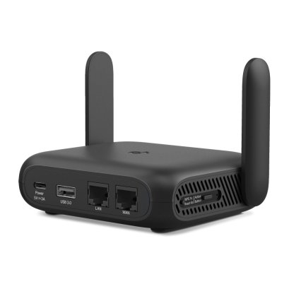 Rear View Ports of TP-Link TL-WR1512X Travel Router Featuring Type-C Power Input USB 3.0 LAN and WAN