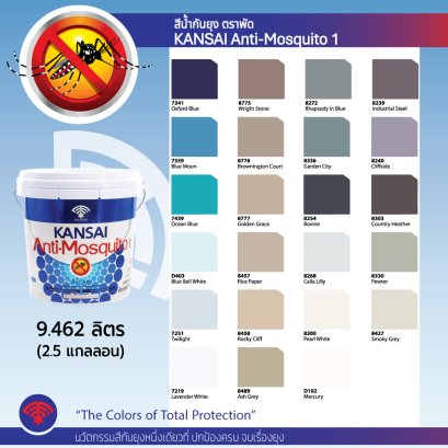 สีน้ำกันยุง กันไซแอนตี้มอสคิโต้ 1 ชนิดเนียน 2.5 GAL.