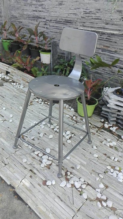 Student Chair-Iron Silver เก้าอี้นักเรียนเบาะเหล็ก - เหล็กสีดีบุก