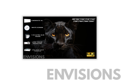 CineWhite 4K Fixed Frame Screen (จอโปรเจคเตอร์สีขาว รองรับทั้ง UST และ Long Throw ขอบบางเพียง 1 ซม.)