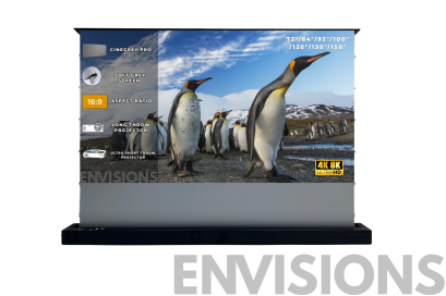 CineGrey Pro Floor Rising Screen (จอโปรเจคเตอร์สีเทา เลื่อนขึ้นจากพื้น ภาพลึก คอนทราสต์ดี รองรับ UST และ Long Throw)