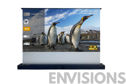 CineGrey Pro Floor Rising Screen (จอโปรเจคเตอร์สีเทา เลื่อนขึ้นจากพื้น ภาพลึก คอนทราสต์ดี รองรับ UST และ Long Throw)