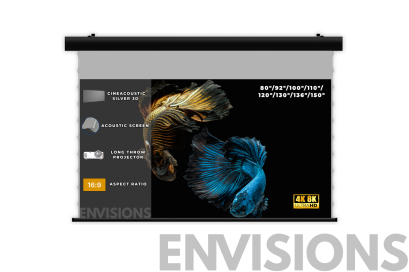 CineAcoustic Silver 3D Drop Down Screen (จอโปรเจคเตอร์ทะลุเสียง ติดเพดาน ภาพสว่าง รองรับ 3D)