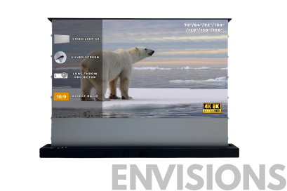 CineSilver 4K Floor Rising Screen (จอโปรเจคเตอร์เลื่อนขึ้นจากพื้น ภาพสว่าง รองรับ 4K ซ่อนเก็บได้)