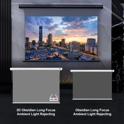 VIVIDSTORM ALR Slimline Motorized Tension Obsidian Long Throw ALR Projector screen