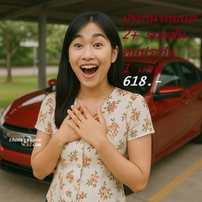 ประกันรถรายเดือน 2+ ประกันรถยนต์ระยะสั้น  ซื้อออนไลน์ง่าย 618บาท