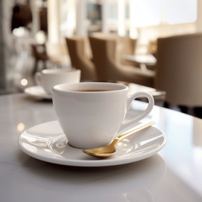 ถ้วยเซรามิก + จานรอง