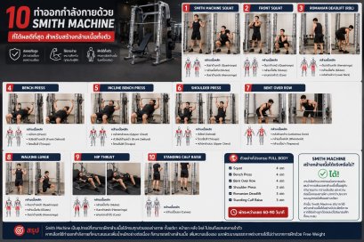 10 ท่าออกกำลังกายด้วย Smith Machine ที่ได้ผลดีที่สุด สำหรับสร้างกล้ามเนื้อทั้งตัว
