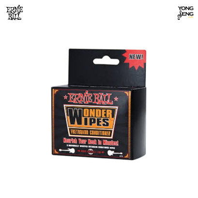 ผ้าชุบน้ำยาเช็ดคอกีตาร์ Ernie Ball (6 ชิ้น) รหัส P04276
