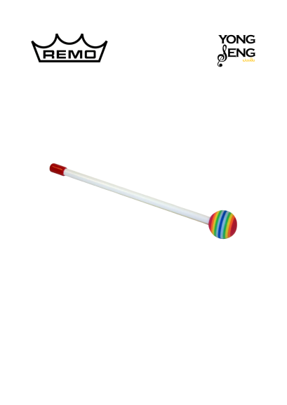 Remo Beater 3/8" x 8" White Plastic, w/ 2 Red End Caps