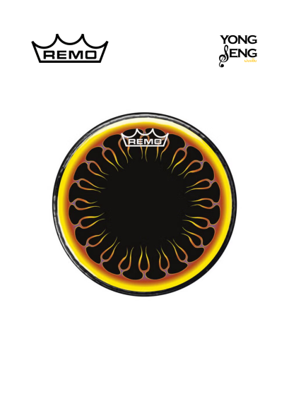 หนังกลอง Remo รุ่น Graphic Round Flames