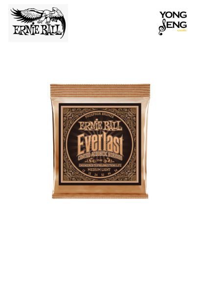 สายกีตาร์โปร่ง Ernie Ball รุ่น Medium Light Everlast Coated Phosphor Bronze Acoustic Guitar Strings 12-54 Gauge