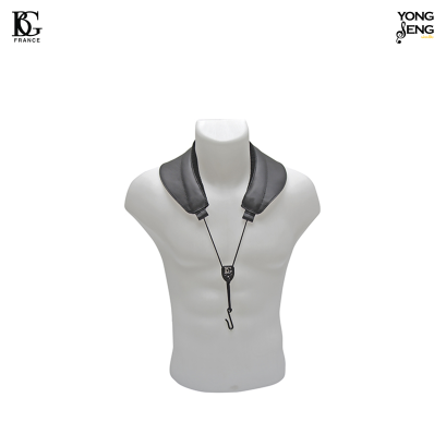 สายสะพายหนังอัลโต/เทเนอร์ แซกฯ BG  (รองบ่า/ตะขอเหล็ก) รหัส S70M