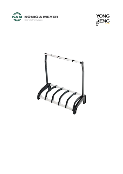 K&M 17525 – Five E-Guitar Stand “Guardian 5” (Black, Translucent Supports)
