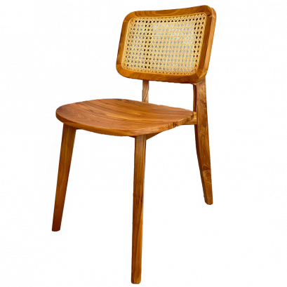 เก้าอี้พนักพิงหวายทรงเหลี่ยม