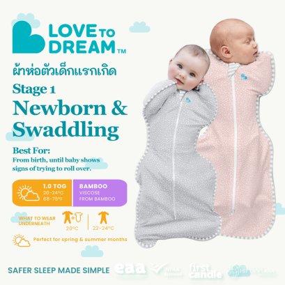 ผ้าห่อตัวเด็กแรกเกิด Swaddle Up™ Viscose from Bamboo 1.0 TOG - Dot Print แบรนด์ Love To Dream