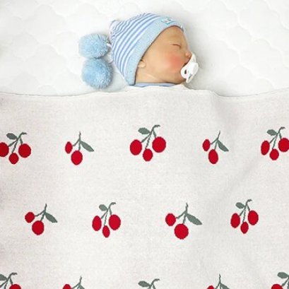 ผ้าห่ม Beige Cherry - Lightweight Baby Blanket แบรนด์ Minikind