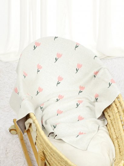 ผ้าห่ม Cream Tulip - Lightweight Baby Blanket แบรนด์ Minikind