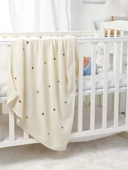 Knitted Baby Blanket - Multi Spot(copy)