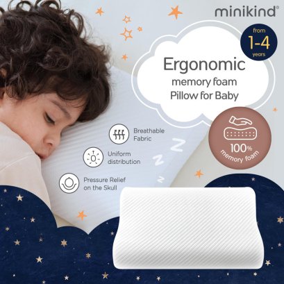 หมอนนอนเด็กโต Ergonomic Memory Foam Toddler Pillow - Minikind