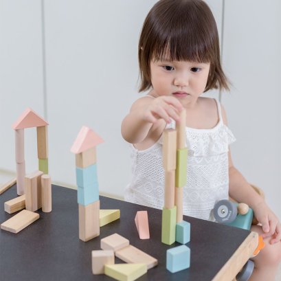 PlanToys ชุดบล็อกพลาสเทล 40 ชิ้น Pastel Series 40 Unit Blocks