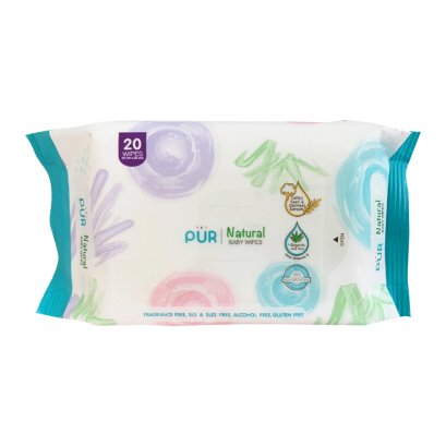 Pur Natural Baby Wipes ผ้าเช็ดทำความสะอาด 1 แพ็ค 20 แผ่น