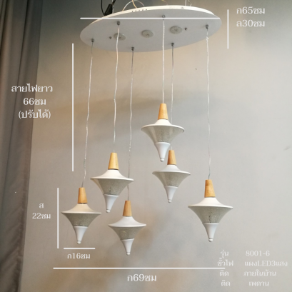 【ปรับราคาลง】โคมไฟแขวน 8001-6