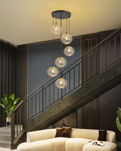 *SALE*โคมไฟโถงต่างระดับทรงลวดสาน รุ่น-8876-6