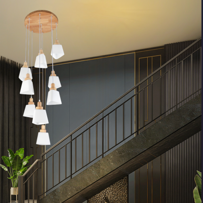 โคมไฟโถงต่างระดับ ทรงสามเหลี่ยม รุ่น 2013-9