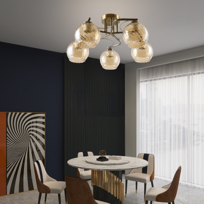 โคมไฟช่อ ทรงกลม 5 หัว รุ่น 19137-5AB