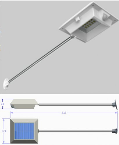 โคมผนังโซล่าเซลล์ (มีขายื่น)0417
