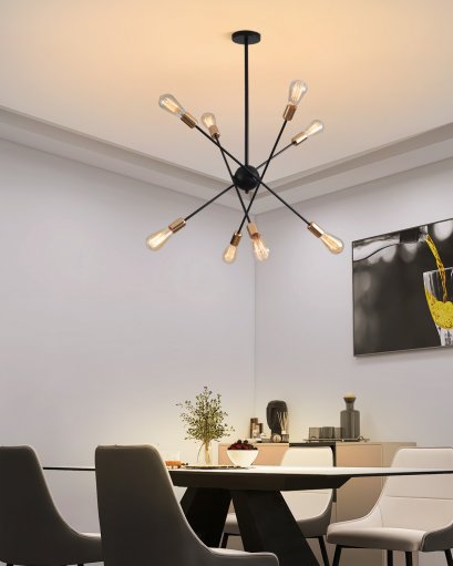 ไฟช่อ รุ่น 2321-8   แถมหลอดไฟ LED วินเทจ 4วัตต แสงเหลืองครบชุด  แก้ว G80 G95 ST64  อย่างใดอย่างหนึ่ง