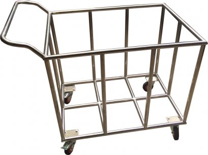 รถเข็นใส่ผ้าสแตนเลส