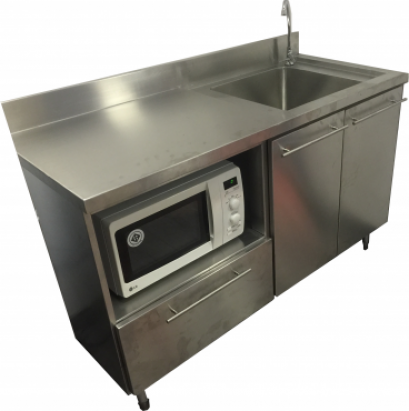 เคาว์เตอร์ซิ้งค์ 1 หลุมพร้อมช่องใส่ไมโครเวฟ