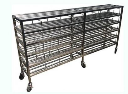 ชั้นวางรองเท้าสแตนเลส 30 คู่ แบบมีล้อ