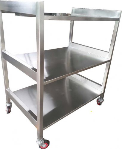 ชั้นวางของสแตนเลส 3ชั้น แบบมีล้อ