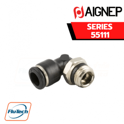 AIGNEP – SERIES 55111 ELBOW MALE ADAPTOR (ข้อต่องอลมเสียบสาย – เกลียวนอก)