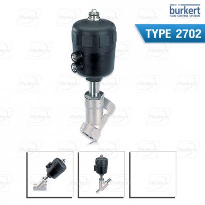 Burkert Type 2702 - Pneumatically operated 2-way angle seat control valve