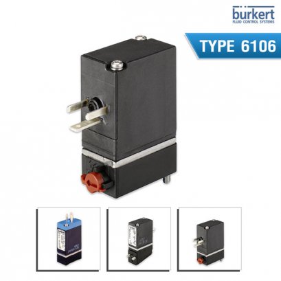 Burkert Type 6106 - 2/2 or 3/2 way Pneumatic-Rocker-Solenoid Valve