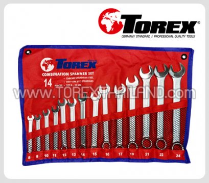 TPQ-TRCBS14 (8-24 มม.) ประแจแหวนข้างปากตายชุด 14 ตัว TOREX