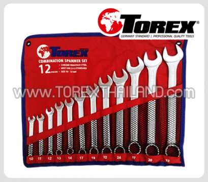 TPQ-TRCBS12 (10-32 มม.) ประแจแหวนข้างปากตายชุด 12 ตัว TOREX