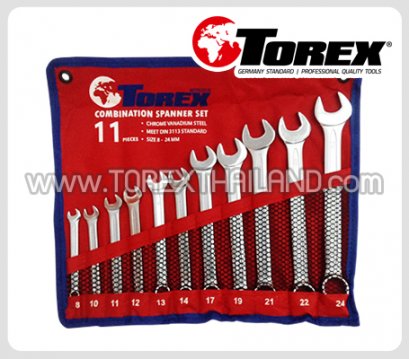 TPQ-TRCBS11 (8-24 มม.) ประแจแหวนข้างปากตายชุด 11 ตัว TOREX