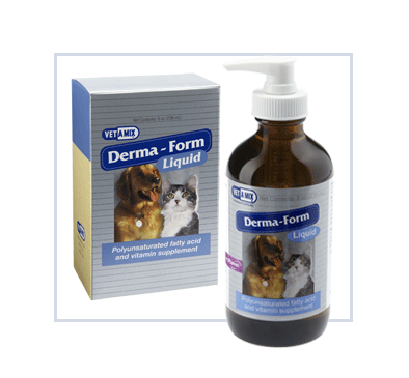 Derma Form Liquid เดอร์มาฟอร์ม ลิควิดน้ำมันปลาบำรุงขนผิวหนังสำหรับสุนัขและแมว 240ml.