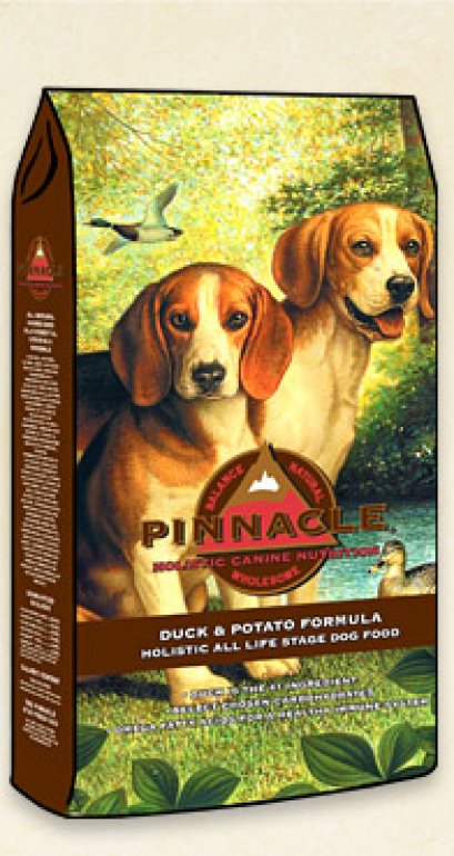 อาหารสุนัข Pinnacle Duck & Potato สูตรเนื้อเป็ดและมันฝรั่ง ขนาด 12 ปอนด์ (5.45กก.)