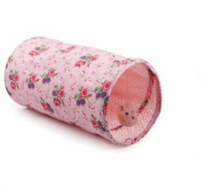 อุโมงแมว APF Cat Tunnel ลายดอกไม้สีชมพู
