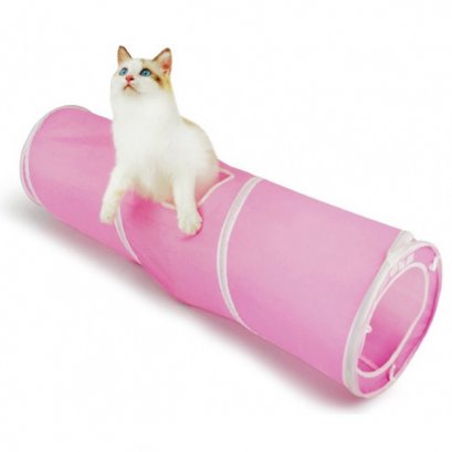 อุโมงแมว Spiral Cat Tunnel สีชมพู