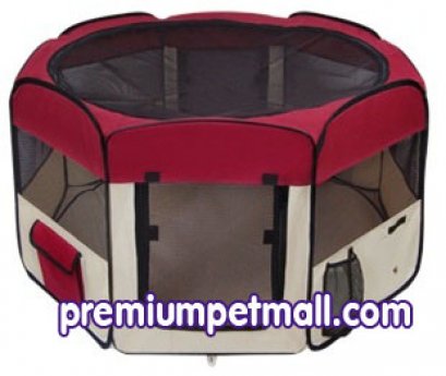 คอกแปดเหลี่่ยม Pet Playpen ขนาด M สีแดง